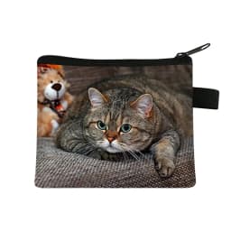 Coin Purse New Animal Cat Children's Wallet Student Portable Card Bag Coin Key Storage Bag Polyester Hand Bag Mini Bag Sac