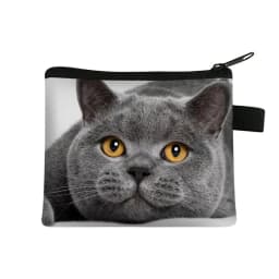 Coin Purse New Animal Cat Children's Wallet Student Portable Card Bag Coin Key Storage Bag Polyester Hand Bag Mini Bag Sac