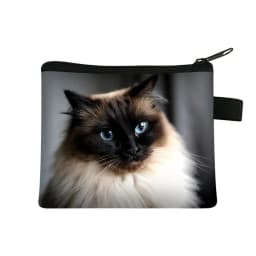Coin Purse New Animal Cat Children's Wallet Student Portable Card Bag Coin Key Storage Bag Polyester Hand Bag Mini Bag Sac