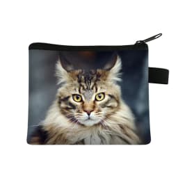 Coin Purse New Animal Cat Children's Wallet Student Portable Card Bag Coin Key Storage Bag Polyester Hand Bag Mini Bag Sac