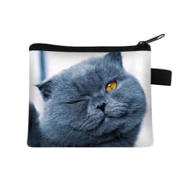 Coin Purse New Animal Cat Children's Wallet Student Portable Card Bag Coin Key Storage Bag Polyester Hand Bag Mini Bag Sac