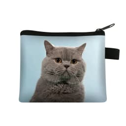 Coin Purse New Animal Cat Children's Wallet Student Portable Card Bag Coin Key Storage Bag Polyester Hand Bag Mini Bag Sac