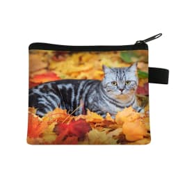 Coin Purse New Animal Cat Children's Wallet Student Portable Card Bag Coin Key Storage Bag Polyester Hand Bag Mini Bag Sac
