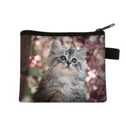 Coin Purse New Animal Cat Children's Wallet Student Portable Card Bag Coin Key Storage Bag Polyester Hand Bag Mini Bag Sac