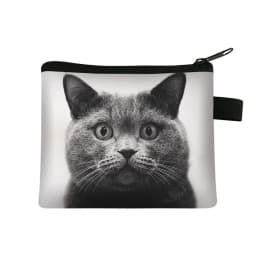 Coin Purse New Animal Cat Children's Wallet Student Portable Card Bag Coin Key Storage Bag Polyester Hand Bag Mini Bag Sac