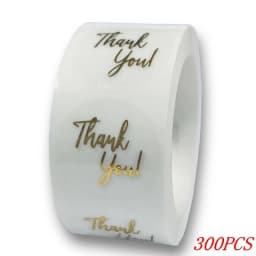 50-500pcs 1inch Clear Gold Foil Thank You Stickers for Envelope Sealing Label Stickers Pretty Things Inside for Gifts Package