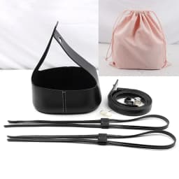 Handmade Handbag Shoulder Strap Hollow Drawstring Woven Bag Set Bucket Bag Leather With Bag Bottom Belt Bag For DIY Backpack