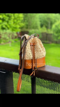 Handmade Handbag Shoulder Strap Hollow Drawstring Woven Bag Set Bucket Bag Leather With Bag Bottom Belt Bag For DIY Backpack