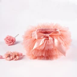 Baby girl tutu skirt 2pcs tulle lace bloomers diaper cover Newborn infant outfits Mauv headband flower set Baby mesh bloomer