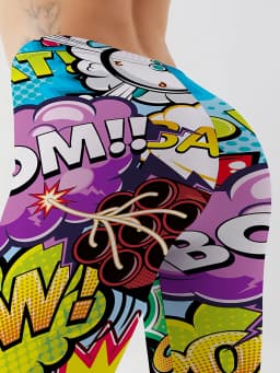 3D Printed Leggings Push Up Leggins Sport Women Fitness Running Pants Cartoon Comic Game Styles Girl Leggins