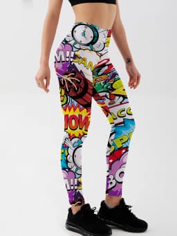 3D Printed Leggings Push Up Leggins Sport Women Fitness Running Pants Cartoon Comic Game Styles Girl Leggins