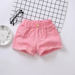 100-150Cm Summer Girls Fashion Hole Shorts Baby Kids Children Casual Clothes