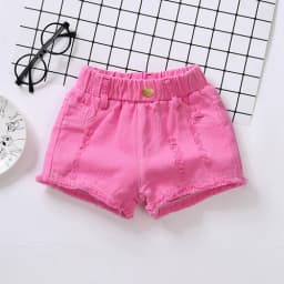 100-150Cm Summer Girls Fashion Hole Shorts Baby Kids Children Casual Clothes