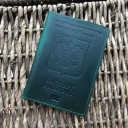 Genuine Leather Russia Passport Cover Full Grain Leather Passport Gift for Travel