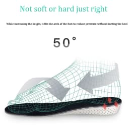 1Pair Height Increase Insoles Unisex Shoes Insole Height Lift Adjustable Cut Shoe Heel Insert Taller Support Absorbant Foot Pads