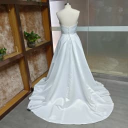 RODDRSYA Strapless Sleeveless Wedding Dresses For Woman Side Split Bride Gowns A-Line Satin Sweep Train Modern Robe De Mariée