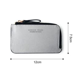 Men's Slim Leather Wallet - Small Credit Card Holder with Zipper Coin Purse, Fashion Minimalist Cash Wallet