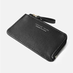 Men's Slim Leather Wallet - Small Credit Card Holder with Zipper Coin Purse, Fashion Minimalist Cash Wallet