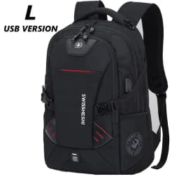 Men Multifunction USB Charging Fashion Business Casual Travel Anti-Theft Waterproof 17 Inch Laptop Backpack School Bag