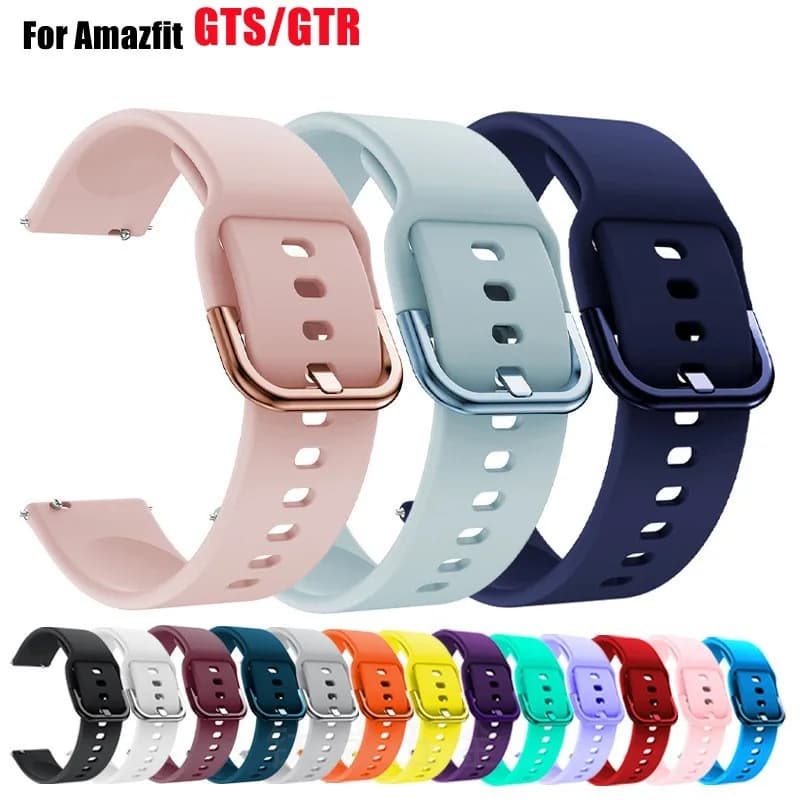 20mm/22mm band For Amazfit GTS/2/2e/3/4 GTS2 Mini/GTR 4/Pro/47mm/GTR2/2e/stratos 2/3 Silicone Bracelet Amazfit bip 6 Watch strap