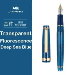 New Jinhao 82 Series Fountain Pen Acrylic F 0.5mm Nib School Office Supplies Business Writing Ink Pens Silver Clip Blue Yellow