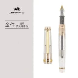 New Jinhao 82 Series Fountain Pen Acrylic F 0.5mm Nib School Office Supplies Business Writing Ink Pens Silver Clip Blue Yellow
