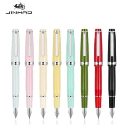 New Jinhao 82 Series Fountain Pen Acrylic F 0.5mm Nib School Office Supplies Business Writing Ink Pens Silver Clip Blue Yellow