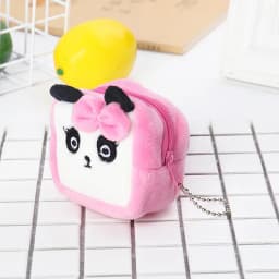 Women's Cute Coin Wallet Cartoon Soft Plush Small Coin Purse Bag for Women Penguin Animal Zippper Coin Money Card Purses Cases