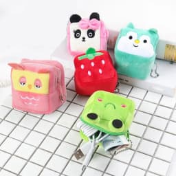 Women's Cute Coin Wallet Cartoon Soft Plush Small Coin Purse Bag for Women Penguin Animal Zippper Coin Money Card Purses Cases