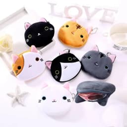 Women's Cute Coin Wallet Cartoon Soft Plush Small Coin Purse Bag for Women Penguin Animal Zippper Coin Money Card Purses Cases