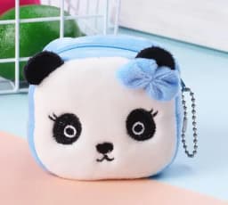Women's Cute Coin Wallet Cartoon Soft Plush Small Coin Purse Bag for Women Penguin Animal Zippper Coin Money Card Purses Cases