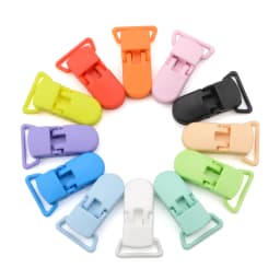 LOFCA 10pcs Baby Pacifier Clips Solid Plastic Pacifier Clips Soother Holder Infant Pacifier Nipples Holder Multi Color Clamp Toy