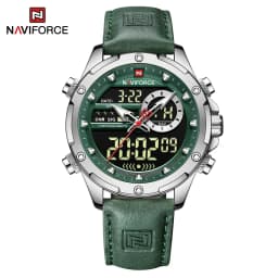 NAVIFORCE Luxury Original Watches For Men Casual Sport Chronograph Alarm Quartz WristWatch Leather Waterproof Digital Clock 9163