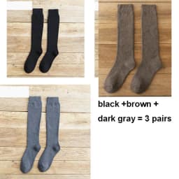6PCS=3Pairs Men's Winter Compression Stocking Warm Hot Knee High Long Leg Terry Socks Warm Thicken Cover Calf Socks Size 38-44