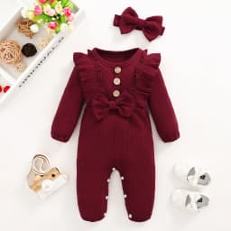 Baby Girl Clothes 0 to 3 Months Long-sleeve New Born Costume for Babies Infant Clothes Romper Toddler Clothing with Headban