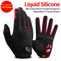 ROCKBROS Cycling Gloves Thermal Autumn Winter Gloves Windproof SBR Touch Screen Bike Gloves Full Finger Shockproof Sport Gloves
