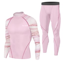 Findci Men's Sports Running Set Compression Shirt + Pants Skin-Tight Long Sleeves Quick Dry Fitness Tracksuit Gym Yoga Suits