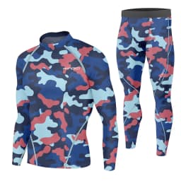 Findci Men's Sports Running Set Compression Shirt + Pants Skin-Tight Long Sleeves Quick Dry Fitness Tracksuit Gym Yoga Suits