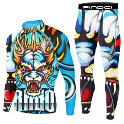 Findci Men's Sports Running Set Compression Shirt + Pants Skin-Tight Long Sleeves Quick Dry Fitness Tracksuit Gym Yoga Suits
