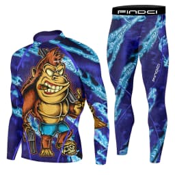 Findci Men's Sports Running Set Compression Shirt + Pants Skin-Tight Long Sleeves Quick Dry Fitness Tracksuit Gym Yoga Suits