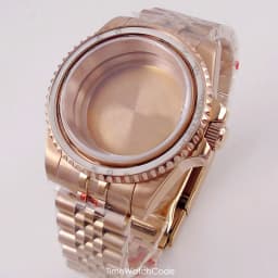 40mm Gold Plated Watch Case for NH35 NH36 NH38 Miyota8215 ETA2836 DG2813 ETA2824 PT5000 Movement Sapphire Crystal Screw-in Crown