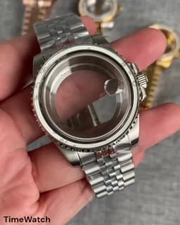 40mm Gold Plated Watch Case for NH35 NH36 NH38 Miyota8215 ETA2836 DG2813 ETA2824 PT5000 Movement Sapphire Crystal Screw-in Crown