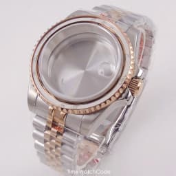 40mm Gold Plated Watch Case for NH35 NH36 NH38 Miyota8215 ETA2836 DG2813 ETA2824 PT5000 Movement Sapphire Crystal Screw-in Crown