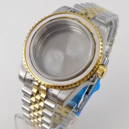 40mm Gold Plated Watch Case for NH35 NH36 NH38 Miyota8215 ETA2836 DG2813 ETA2824 PT5000 Movement Sapphire Crystal Screw-in Crown
