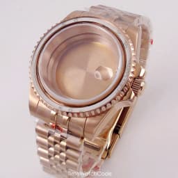 40mm Gold Plated Watch Case for NH35 NH36 NH38 Miyota8215 ETA2836 DG2813 ETA2824 PT5000 Movement Sapphire Crystal Screw-in Crown