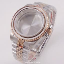 40mm Gold Plated Watch Case for NH35 NH36 NH38 Miyota8215 ETA2836 DG2813 ETA2824 PT5000 Movement Sapphire Crystal Screw-in Crown