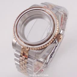 40mm Gold Plated Watch Case for NH35 NH36 NH38 Miyota8215 ETA2836 DG2813 ETA2824 PT5000 Movement Sapphire Crystal Screw-in Crown