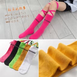 In the Spring and Autumn Tide Bind Socks in Tube Sock Children Crus Socks Stockings Bound Fluorescent Color Half Tube Sock
