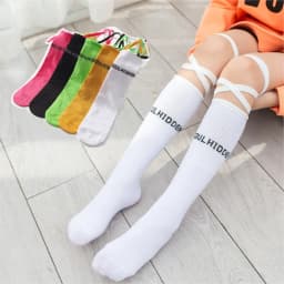 In the Spring and Autumn Tide Bind Socks in Tube Sock Children Crus Socks Stockings Bound Fluorescent Color Half Tube Sock