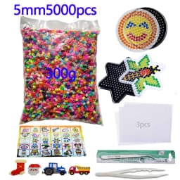 5000pcs Large 5mm Hama Beads (2 Template+3 Iron Paper+2 Tweezers) Mini Hama Fuse Beads Diy Kids Educational Toys